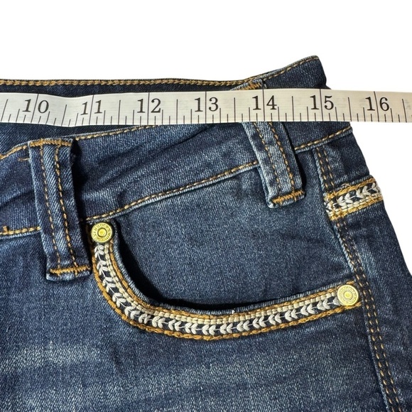 Rock&Roll Cowgirl Women's 30 X 28 Dk Blue Fading Bootcut Low Rise Denim Jeans - Picture 9 of 12